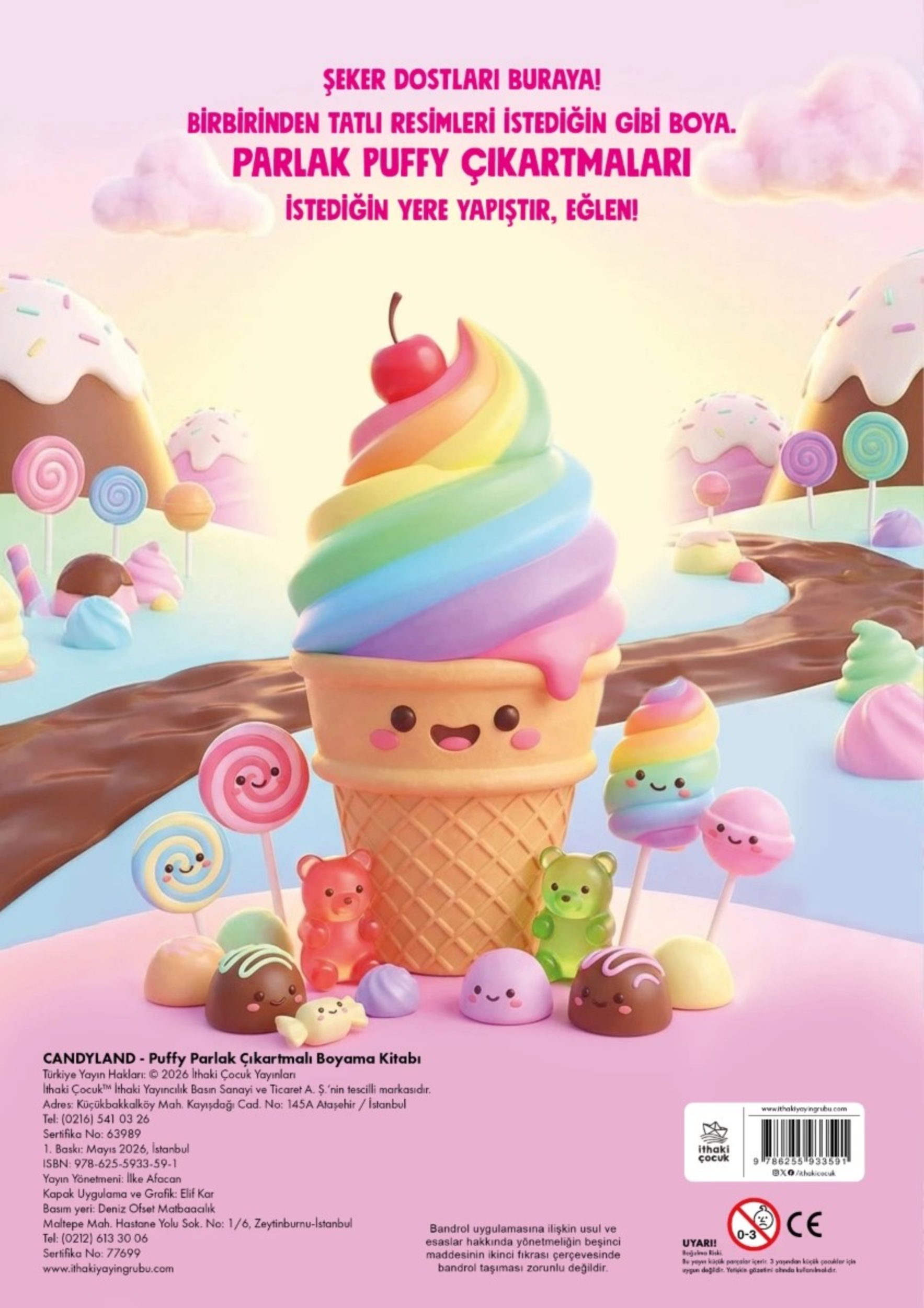 Resim Candyland - Puffy Parlak Çıkartmalı Boyama Kitabı