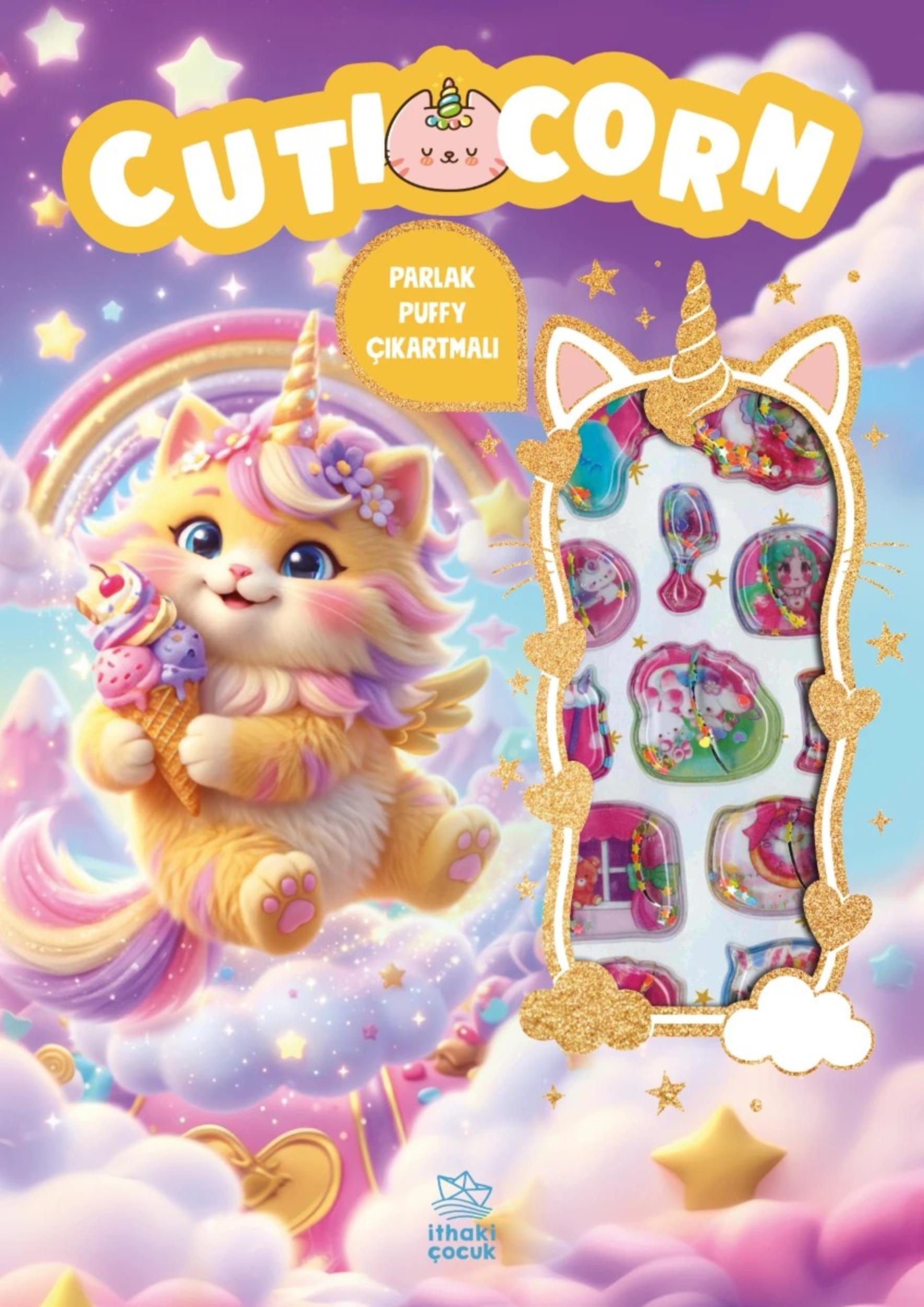 Resim Cutıcorn - Puffy Parlak Çıkartmalı Boyama Kitabı